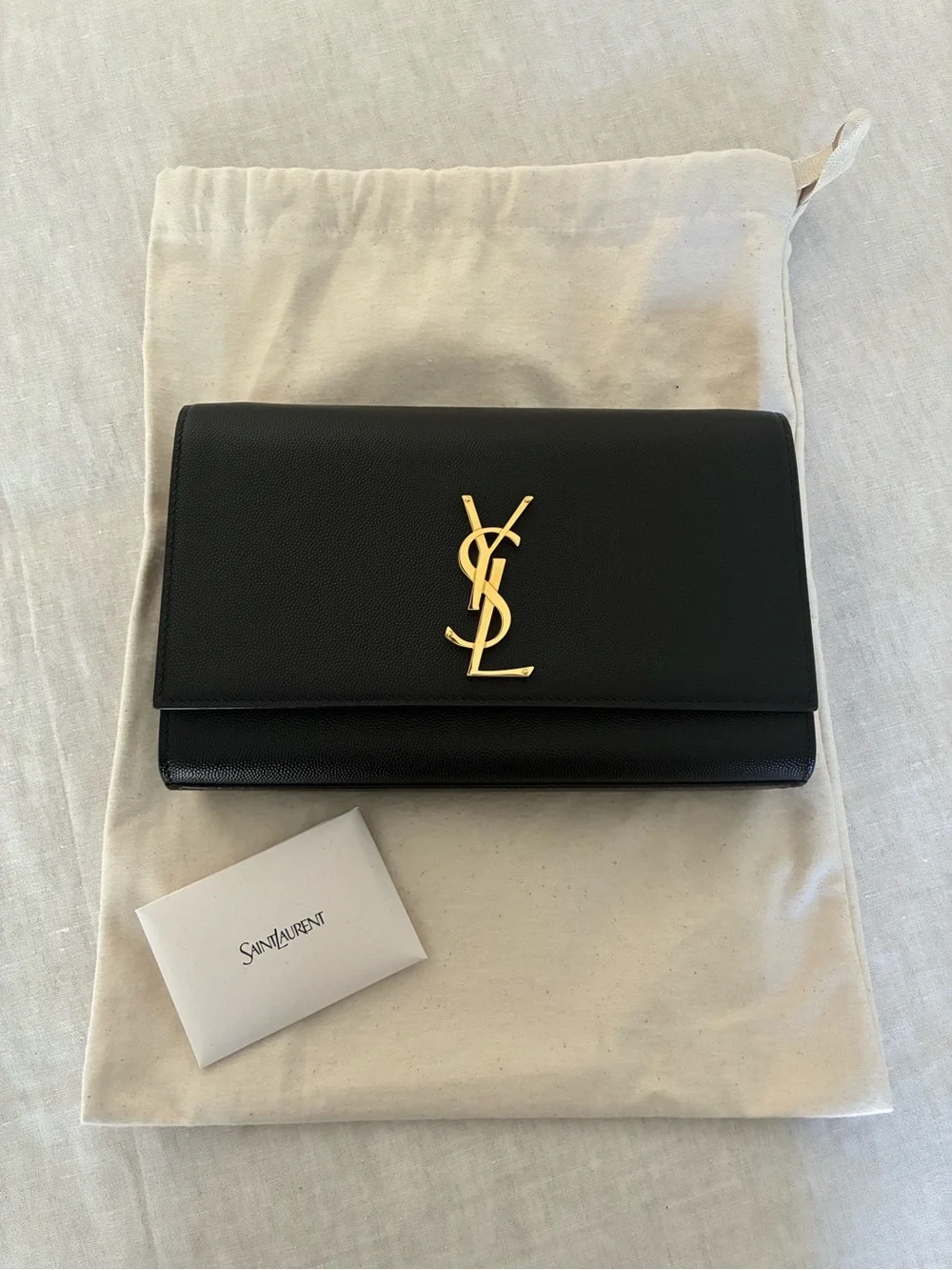 YSL-KATE CLUTCH IN GRAIN DE POUDRE LEATHER